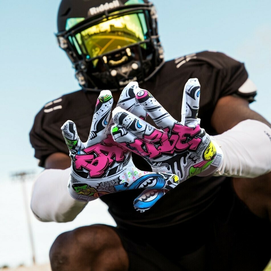 Cool Colorful Adult Football Gloves That Pair Style Performance